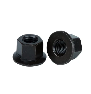 Grade 10.9 Thickened Flange Nut with Washer, Grade 8.8 45# Steel Quenched & Blackened Hexagonal High Flange Nut for Mold Clamping