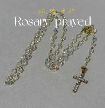 Natural Stone Rose Rosary Beads - Unique Designer Best-Selling Religious Accessory