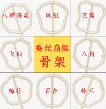 Intangible Cultural Heritage Silk Fan Frame DIY Material Kit Handmade Round Fan Accessories Special-Shaped Fan Frame and Ribs Creative