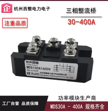 Hangzhou Xizheng MDS100A 1600V Three-Phase Rectifier Bridge MDS200-16 300A 400A DC Module 50A