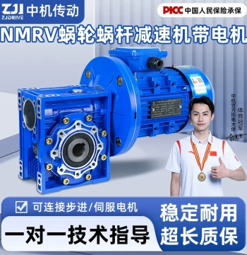 RV Worm Gear Reducer with Motor: NMRV Integrated Gearbox 380V Transmission Unit