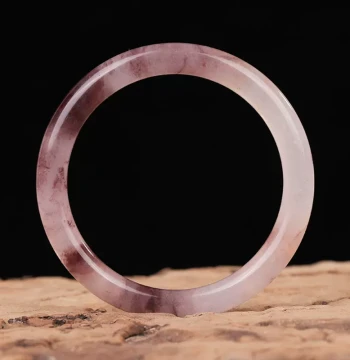 Xinjiang Golden Silk Jade Violet Jade Bracelet for Women, Youth Style, Thin and Large Size, Purple Wuji Ancient Style Dingdang Bracelet with Small Inner Diameter