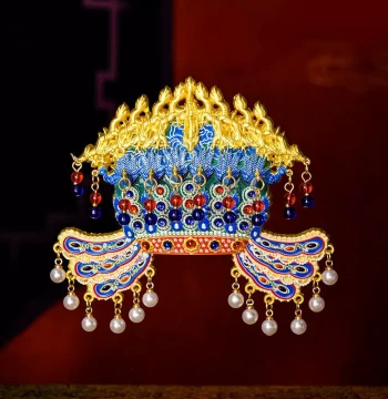Empress Xiaoduan Phoenix Crown Metal Fridge Magnet with AR High-Aesthetic Travel Souvenir Chinese Style Decor Collectible Gift for Friends