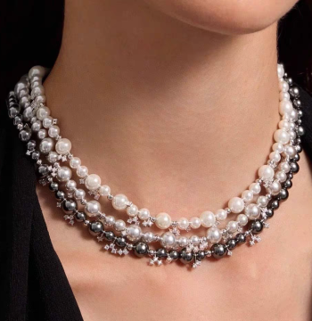 Queen Space Celebrity Style Bubble Nebula Necklace Light Luxury Elegant Swarovski-Style Pearl Clavicle Chain Choker