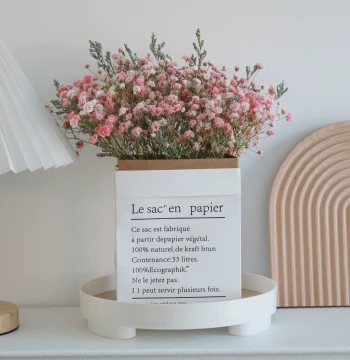 Yunnan Air-Dried Baby's Breath Dried Flower Bouquet for Bedroom, Dining Room, Living Room Decoration, Dorm Ornament, Desktop Display with Paper Bag Included