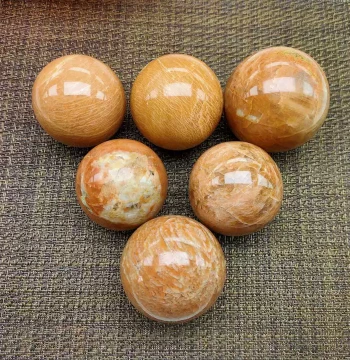 Natural Crystal Ball, Orange Moonstone Sphere, Polished Raw Stone, Cross-Border Live Stream Manufacturer Wholesale for Office and Home Decor