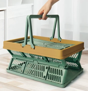 Foldable Picnic Basket, Ins Style Supermarket Shopping Basket, Vegetable Basket, Large Spring Outing Handheld Basket, Japanese Style Grocery Basket