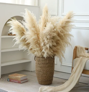Viral Natural Reed & Pampas Grass Dried Flower Bouquet for Living Room, Window Display, Soft Furnishing, Exhibition Setup, Floor Arrangement, and Photo Props