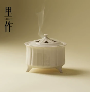Lizuo Japanese Retro Handmade Incense Burner, High-End Plant Ash Coil Incense Burner for Home Indoor Incense Ceremony and Agarwood