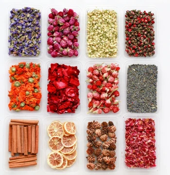 Natural Dried Flowers Handmade DIY Materials Rose Red Qiaomei Lavender Lemon Cinnamon Pinecone Aromatherapy Candle Decoration