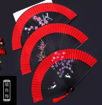 Vintage Chinese Style Folding Fan, Smooth Opening and Closing, Retro Classical Fan for Summer, Hanfu and Qipao Accessories