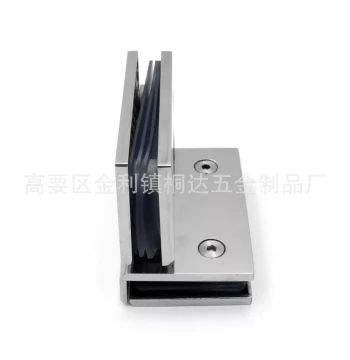 304 Stainless Steel 90-Degree Double-Sided Glass Clamp – Shower Enclosure Hinge for Hotel Bathroom Glass Doors