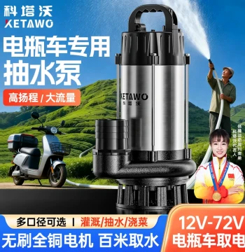 E-Bike Dedicated Submersible Pump Agricultural Irrigation Vegetable Watering High-Flow Brushless DC Water Pump 12V 48V 60V 72V