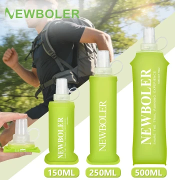 NEWBOLER Outdoor Sports Soft Flask TPU Collapsible Portable Soft Water Bottle for Marathons and Trail Running
