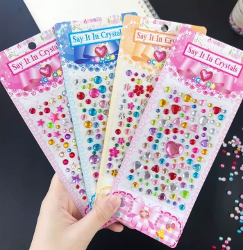 Crystal Stickers for Kids DIY: Thick Acrylic Gem Stars, Hearts, and Diamonds - Direct Supply