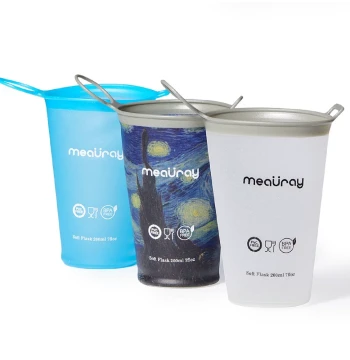 meauray Soft Sports Water Cup - Portable TPU Foldable Bottle for Marathon, Trail Running, and Races (Mandatory Gear)