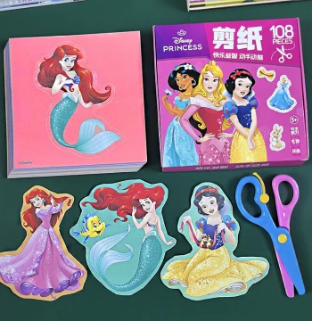 Mermaid Snow White Paper Cutting Children's DIY Craft Kindergarten Boys Girls Baby Disney Toys