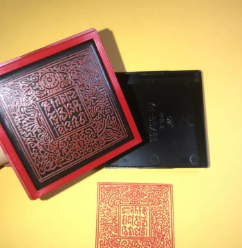 Demonic Suppression Seal Amulet - Tibetan Buddhist Guru Rinpoche Vajra Automatic Oil-Releasing Material Vajra Pestle Stamp