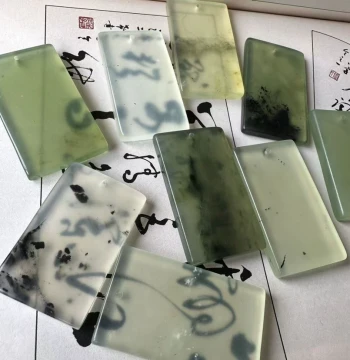 Natural Xiuyan Jade Peace Safety Pendant Necklace Finished Product for Men and Women, Random Jade Shipment