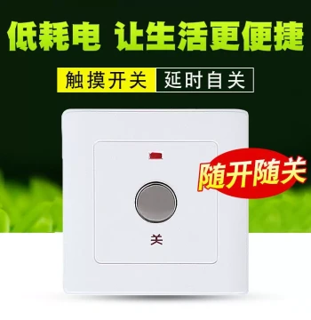 220V 2000W Three-Wire Touch Long-Delay Switch, On-Demand Off, Adjustable Delay, 86-Type Concealed Installation by Dapucuo