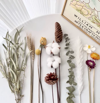 Dried Flower Bouquet Eucalyptus Pinecones Roses Reed Real Flowers Air-Dried Natural DIY Materials Living Room Decor Ornament