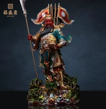 New Nine-Dragon Guan Gong Statue Shop Ornament Guan Di Saint Lord Home Worship Buddha Statue Martial God of Wealth Guan Er Ye Bronze Statue