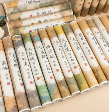 Shanglin Fu Luoshen Fu Copying Long Scroll Brush Calligraphy Copybook Tengwang Ge Prefecture Scroll Zanhua Xiaokai Brush Calligraphy Beginner Set Lanting Preface Xuan Paper Soft Brush Calligraphy Special Practice Copying Dao De Jing