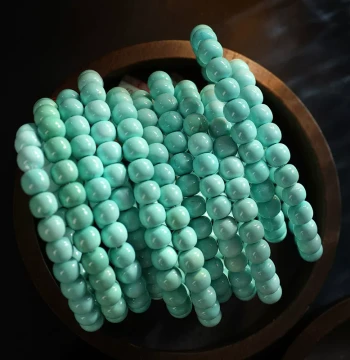 Miaoyi Original High-End Turquoise Raw Ore High Porcelain Blue Barrel Beads Round Beads 108pcs Bracelet Necklace for Women #1