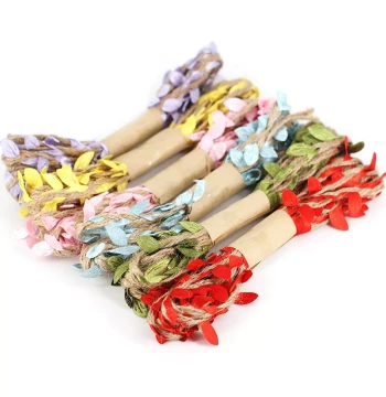 Hemp Rope Decoration DIY Material Kit with Colorful Leaves and Vines for Photo Wall Weaving and Creative Crafts