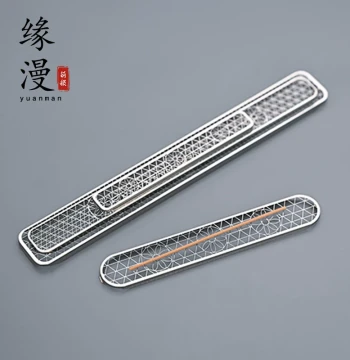 Yuanmantang Rectangular Incense Net Rack, Stainless Steel Grid Flower-Shaped Incense Burner Accessory, Heat-Resistant Zen Incense Ceremony Part