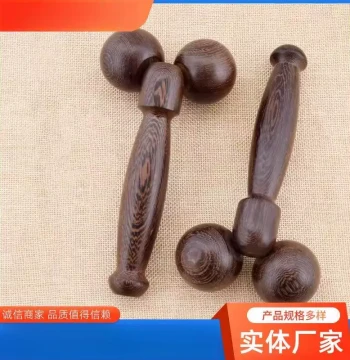 Chicken Wing Wood Massager Roller, Manual Cervical Neck Double-Ball Facial Leg Full-Body Beauty Massage Lifting Wooden Tool