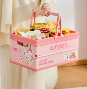 Supermarket Shopping Basket Handheld Grocery Basket Foldable High-Appearance Storage Basket Outdoor Picnic Basket Large Plastic Basket
