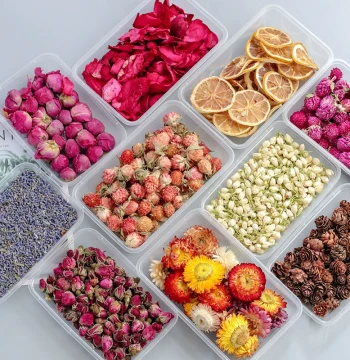 Meimu'er Dried Lemon Slices Rose Bud Granules Dried Flowers DIY Aromatherapy Candle Wax Sheet Materials Handmade Decoration