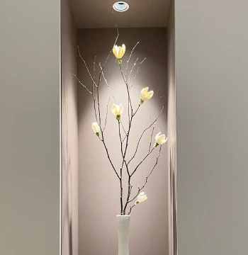 Song Dynasty Aesthetic Magnolia Long Branch Dried Flower Bouquet, Natural Dried Tree Branches for Manual Arrangement in Entryway Cabinets