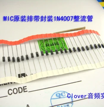 MIC Original 1N4007 Rectifier Diode 1A 1000V, Thick Pins/Boxed/Price for 10 Pieces