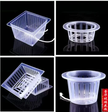 Hydroponic Flower Pots Plastic Net Pots Square/Round Landscaping Accessories Artificial Grass Root Fixer Small/Large