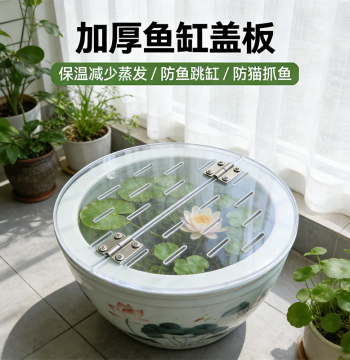 Round Fish Tank Anti-Jump Lid Transparent Acrylic Cover Hole Board Custom Creative Fish Tank Modification Perforated Partition