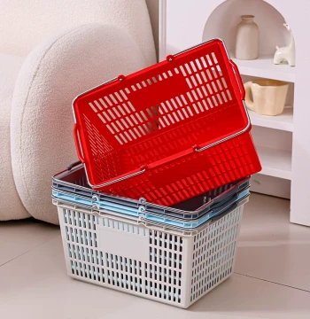 Supermarket Shopping Basket Handheld Metal Handle Shopping Cart Handheld Vegetable Basket Basket Supermarket Basket Enlarged Frame