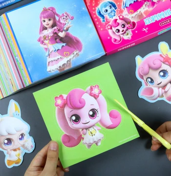 Wonderful Mengke Paper Cutting Craft for Kids, Kindergarten Baby Safe Fun Colorful Toy for Girls Ages 3-6