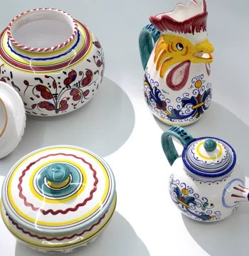 Alimentari Italian Style Hand-Polished Crafts - Kettles, Cookie Jars, Teapots, Plates, and Bowls