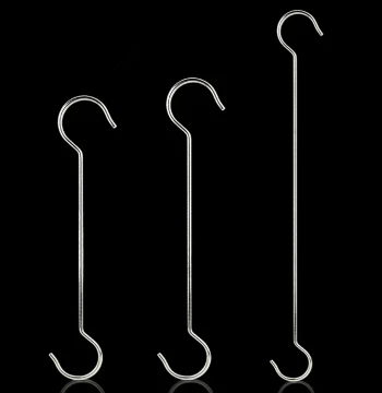 Buy 2 Get 1 Free Thickened Stainless Steel S Hook S-Shaped Hook Kitchen S-Curved Clothing Extended S Hook Long Rod Long Handle Hook