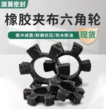 Hexagonal Pad with Canvas Hex Wheel T-Type Plum Pad Coupling Buffer Pad Rubber-Fabric Reinforced Elastic Block