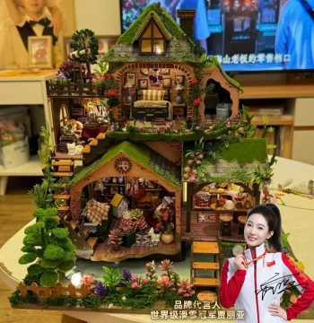 DIY Miniature House Forest Adventure Castle Villa 3D Stereo Building Block Toy Birthday Gift for Girls