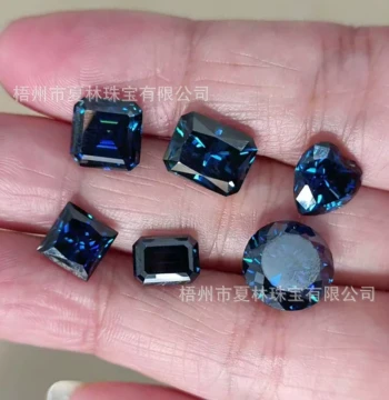 Hot Cross-Border Sale: Sapphire Blue Moissanite; Synthetic Gemstone, Deep Hue, Unique Shape, Loose Sapphire Blue Moissanite Stone