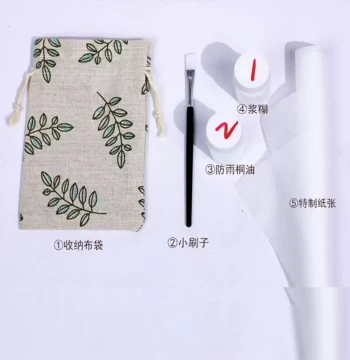 Wuxin Workshop Oil Paper Umbrella Repair Kit, Intangible Cultural Heritage Ancient Style Rainproof Umbrella, Handmade Paper Umbrella Surface Repair Materials