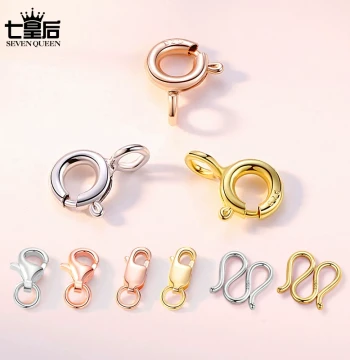 925 Sterling Silver Necklace Clasp Connector, Lobster Clasp, Bracelet Clasp, Spring Clasp Head, 18K Gold Buckle Accessories