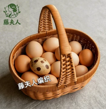 Woven Egg Basket Shopping Basket Handheld Storage Basket Outdoor Picking Grocery Picnic Fruit Gift Fruit Basket