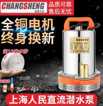 Shanghai Renmin 12V DC Submersible Pump, 24V/48V/60V/72V Electric Vehicle Water Pump, Battery-Powered Water Extraction Pump