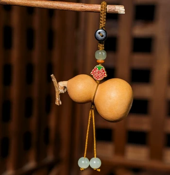 Gourd Pendant Natural Real Gourd Phone Chain Fortune and Peace Anti-Lost USB Drive Car Pendant High-End Bag Ornament