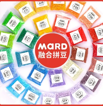 MARD Family Fuse Beads Refill Pack Fusion 221-Color Set Material Kit Black White Single Color Full Spectrum Tools Complete Set